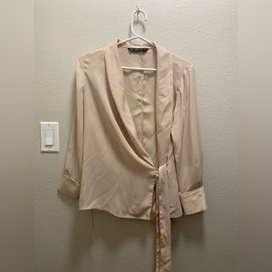 Zara Satin Tie Blouse